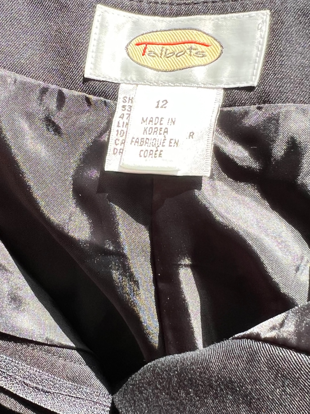 Talbots Black Women’s Dress Pants Size 12 - Picture 8 of 9